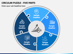 Circular Puzzle - Five Parts PPT Slide 2