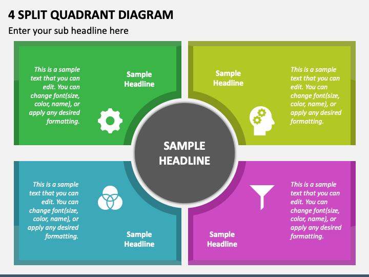 4 Split Quadrant Diagram PPT Slide 1