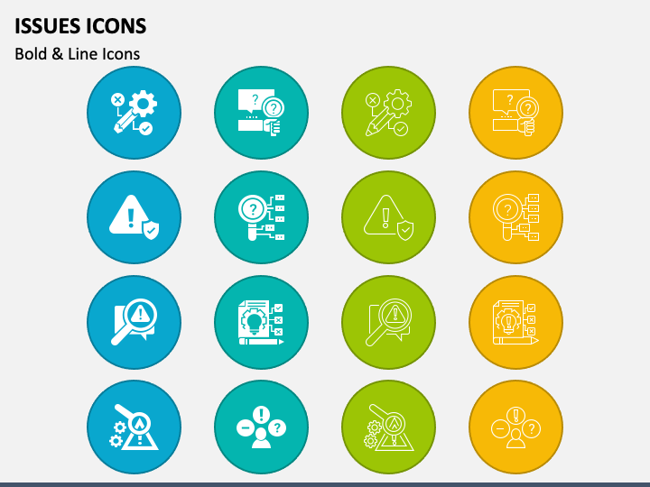 Issues Icons for PowerPoint and Google Slides - PPT Slides