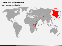 Kenya on World Map PPT Slide 1