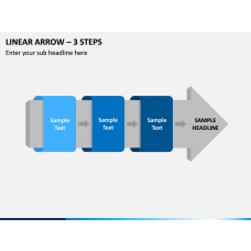 Linear Arrow – 3 Steps PPT Slide 1