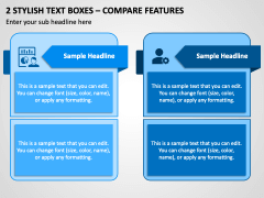 2 Stylish Text Boxes - Compare Features PPT Slide 1