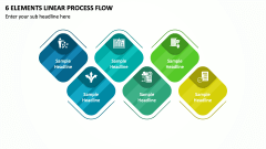 6 Elements Linear Process Flow PPT Slide 1