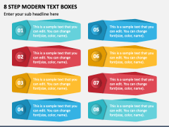 8 Step Modern Text Boxes PPT Slide 1