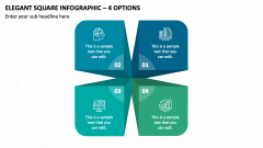 Elegant Square Infographic - 4 Options PPT Slide 1