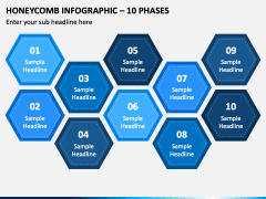 Honeycomb Infographic - 10 Phases PPT Slide 2
