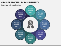 Circular Process - 8 Circle Elements PPT Slide 1