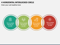 4 Horizontal Interlocked Circle PPT Slide 2