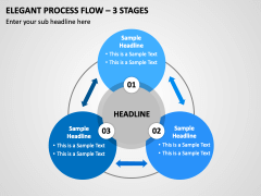 Elegant Process Flow - 3 Stages PPT Slide 1