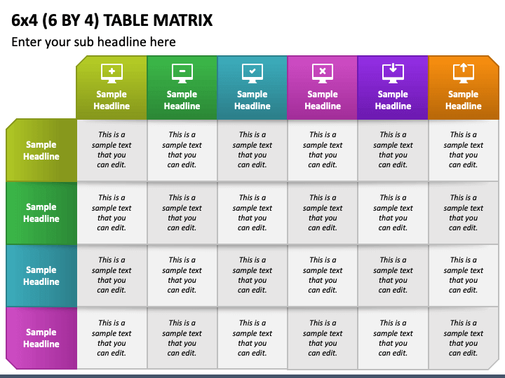 6 by 4 Table Matrix PPT Slide 1