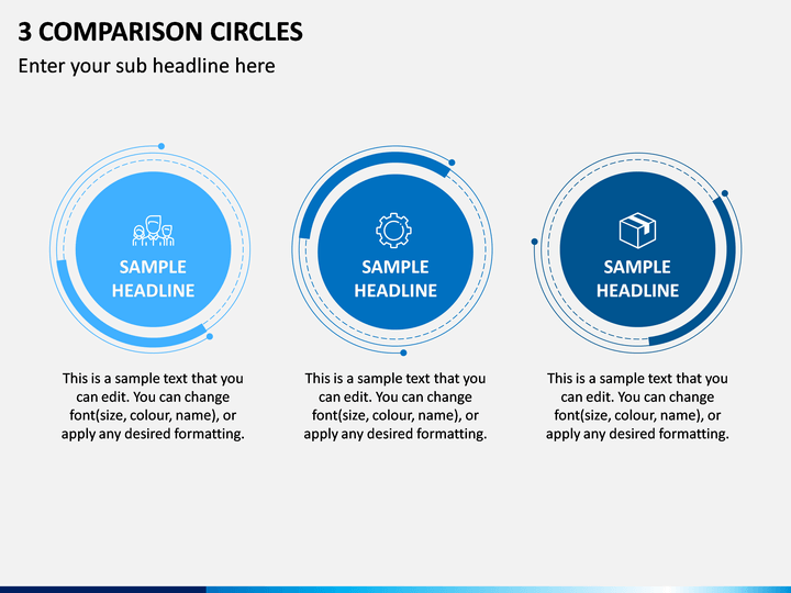 3 Comparison Circles PPT Slide 1