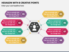 Hexagon with 8 Creative Points PPT Slide 1
