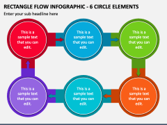 Rectangle Flow Infographic - 6 Circle Elements PPT Slide 1