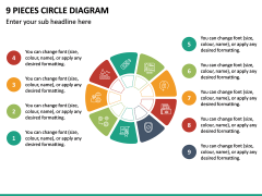 9 Pieces Circle Diagram PPT Slide 2