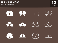Nurse Hat Icons PPT Slide 1