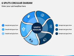 6 Splits Circular Diagram PPT Slide 1