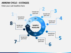 Arrow Cycle – 8 Stages PPT Slide 1
