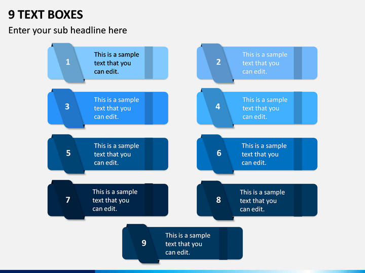 9 Text Boxes PPT Slide 1