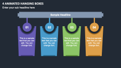 4 Animated Hanging Boxes PPT Slide 1