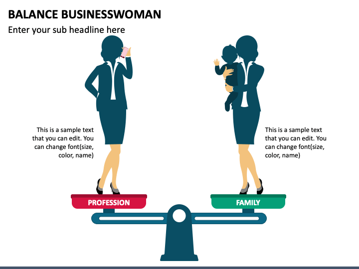 Balance Businesswoman PPT Slide 1