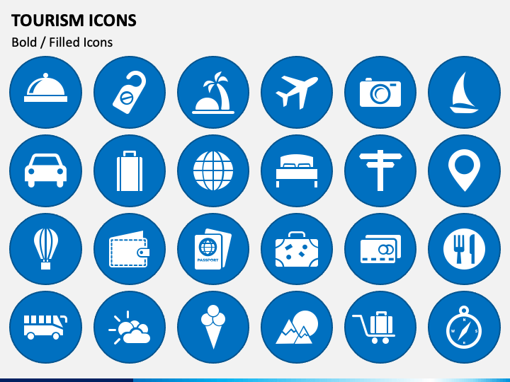 Tourism Icons PPT Slide 1