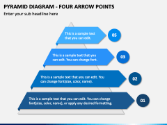 Pyramid Diagram - Four Arrow Points PPT Slide 2