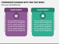 Comparison Diagram with Two Text Boxes PPT Slide 1