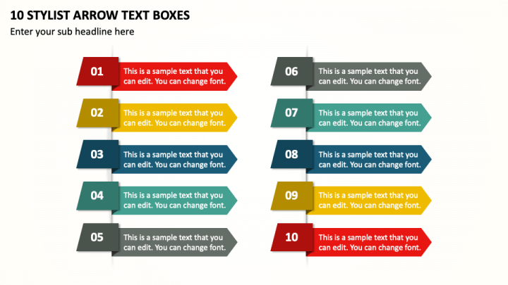 10 Stylist Arrow Text Boxes PPT Slide 1