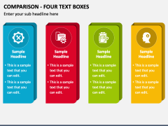 Comparison - Four Text Boxes PPT Slide 1
