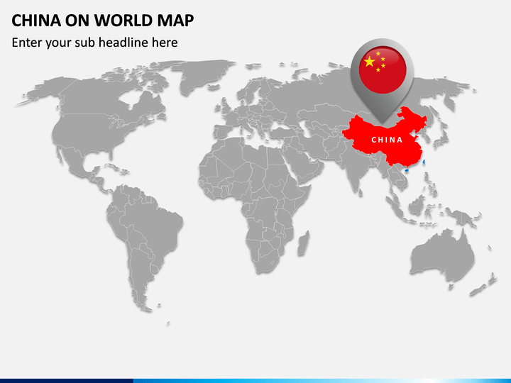 China on World Map PPT Slide 1
