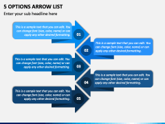 5 Options Arrow List PPT Slide 1