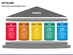 3D Pillars PowerPoint Template - PPT Slides