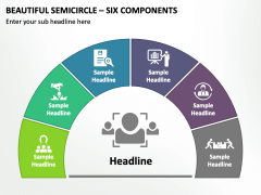 Beautiful Semicircle - Six Components PPT Slide 2