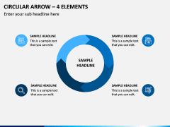 Circular Arrow – 4 Elements PPT Slide 1