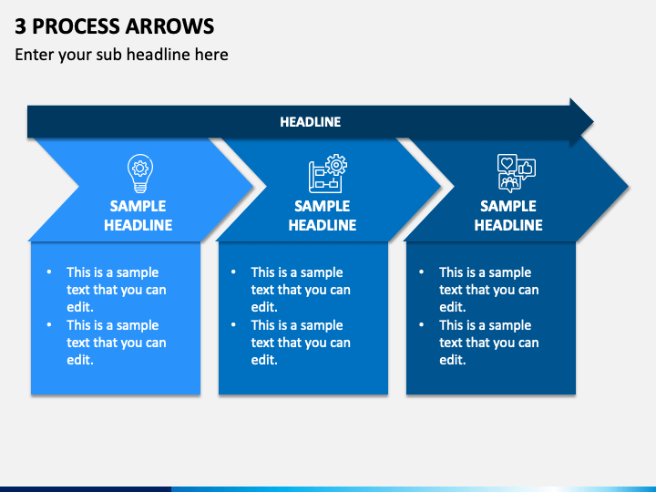 3 Process Arrows PPT Slide 1