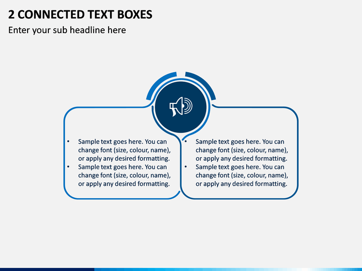 2 Connected Text Boxes PPT Slide 1