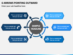 6 Arrows Pointing Outward PPT Slide 2