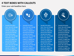 4 Text Boxes with Callouts PPT Slide 1