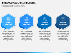 4 Hexagonal Speech Bubbles PPT Slide 2