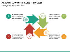Arrow Flow with Icons – 4 Phases PPT Slide 2