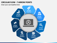 Circular Flow - 7 Arrow Points PPT Slide 2
