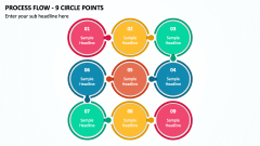 Process Flow - 9 Circle Points PPT Slide 1