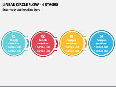 Linear Circle Flow - 4 Stages PPT Slide 1