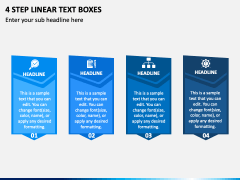 4 Step Linear Text Boxes PPT Slide 2