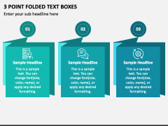 3 Point Folded Text Boxes PPT Slide 1