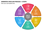 Animated Circular Process - 6 Steps PPT Slide 1