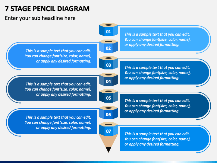 7 Stage Pencil Diagram PPT Slide 1