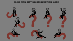 Slide Man Sitting on Question Mark Animated Presentation - SketchBubble