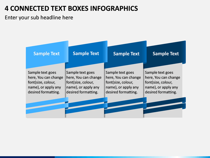 4 Connected Text Boxes Infographics PPT Slide 1