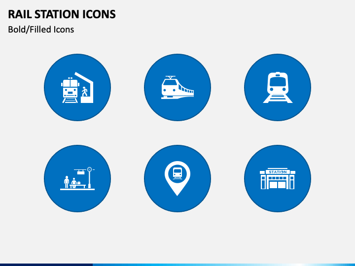 Rail Station Icons PPT Slide 2